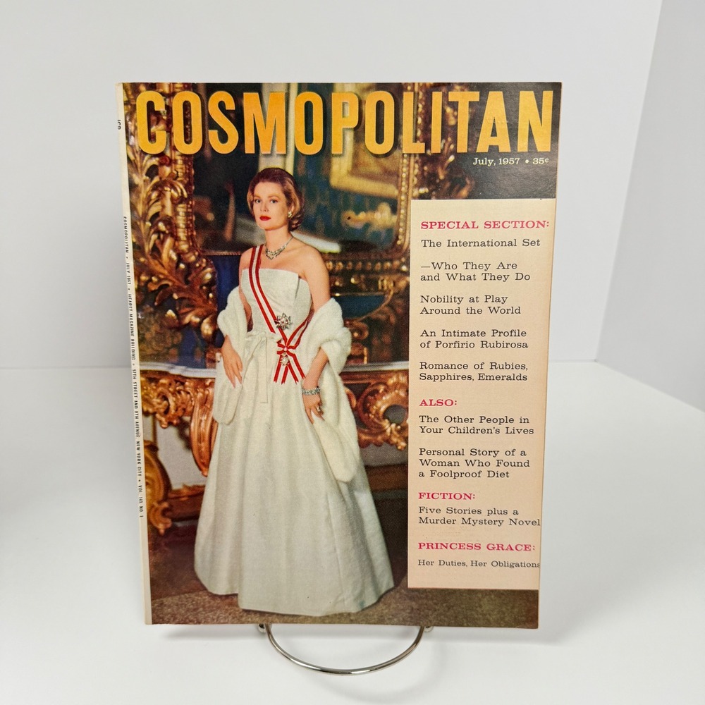 Vintage Cosmopolitan Magazine July 1957 Princess Grace International Set MCM Ads